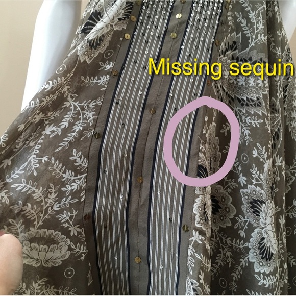 Vintage 90's Y2K Bcbgmaxazria Floral Asymmetrical Dress Silk Halter Sequin Sz 2 - Picture 6 of 6